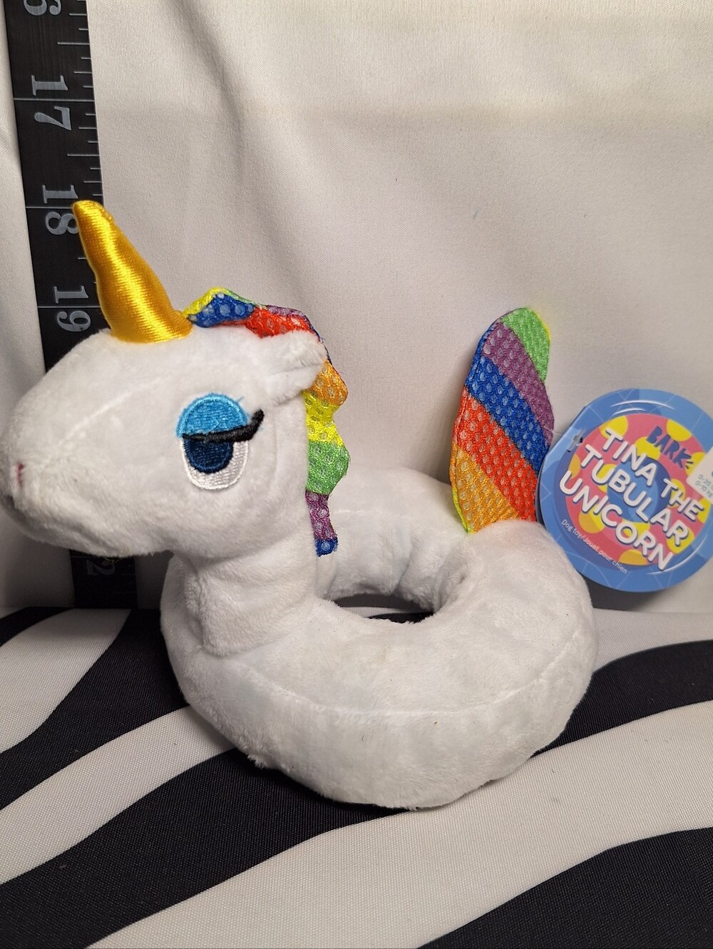 NWT Bark Tina The Tubular Unicorn Dog Toy S
